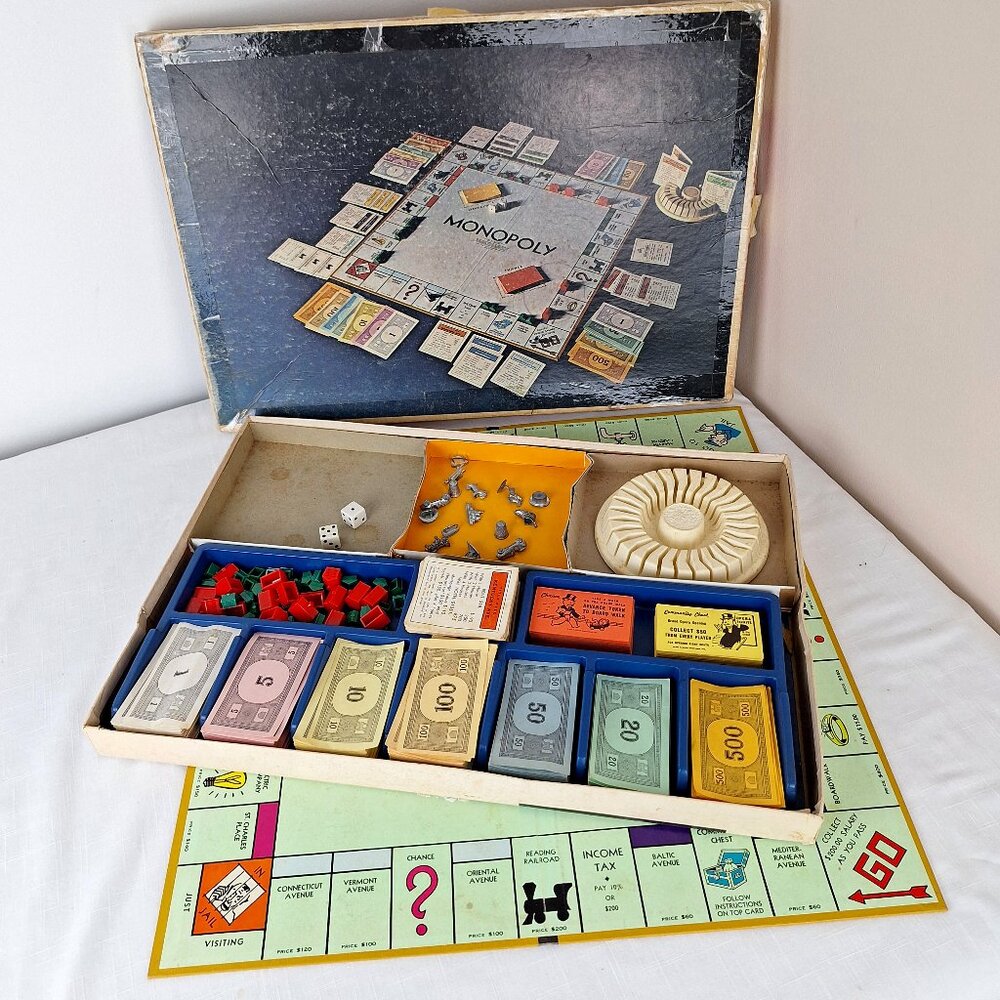 Vintage Monopoly Board Game Parker Brothers 1974 Anniversary Edition Metal Piece